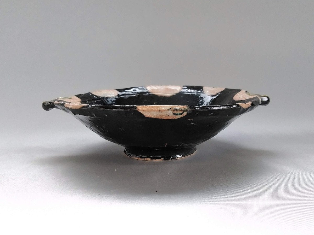Black oribe eared bowl [Akihide Nakao]