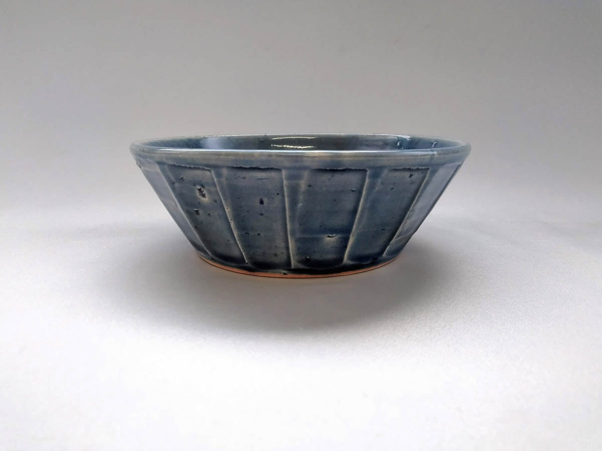 Light blue glaze sogi flat small bowl [Shinji Akane]