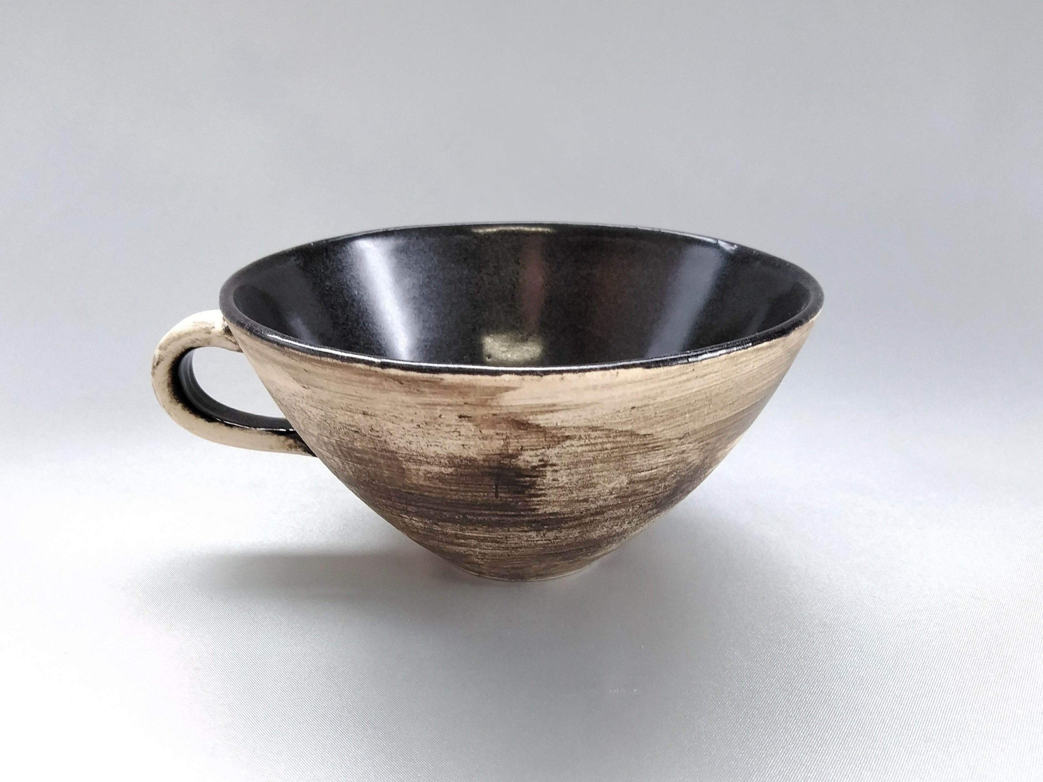 Kasuri soup cup black [Tsururingama]