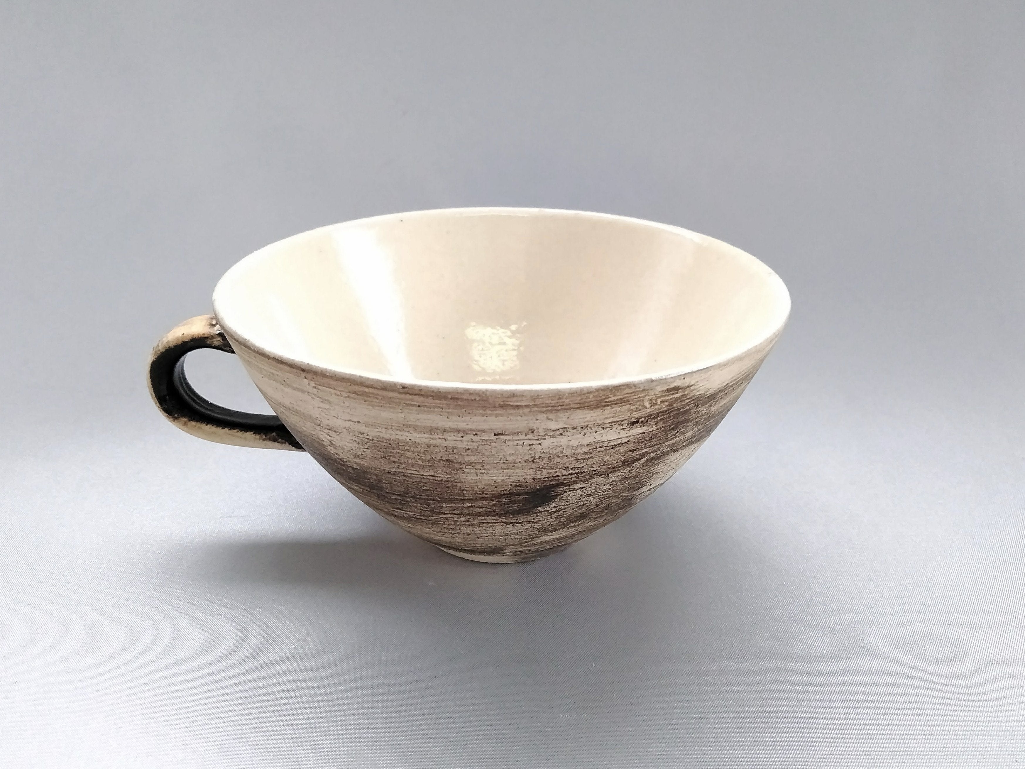 Kasuri soup cup white [Tsururingama]