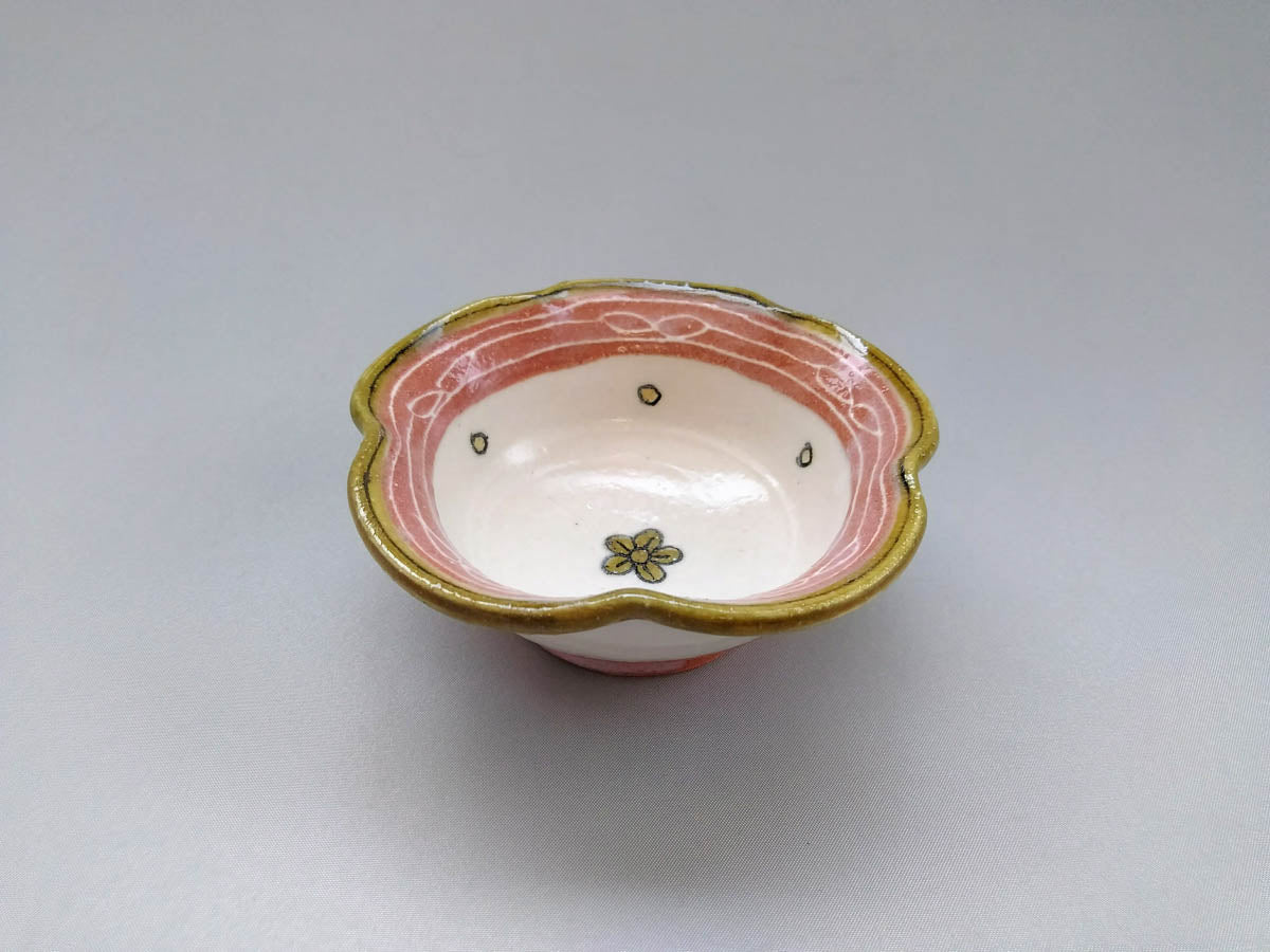 Flower ring small bowl pink flowers and leaves [Jun Kato]