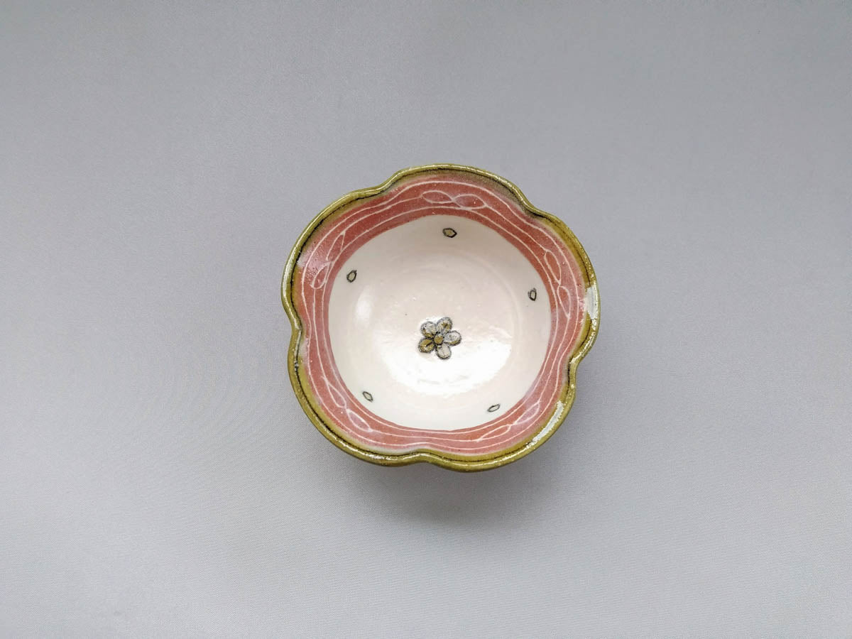 Flower ring small bowl pink flowers and leaves [Jun Kato]