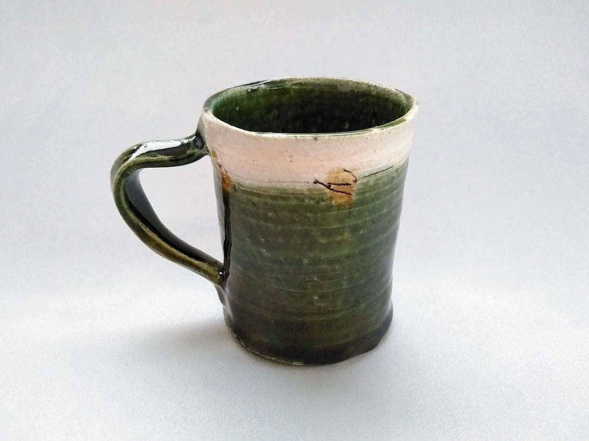 Oribe outside white tea dot tube mug [Kazuhito Yamamoto]