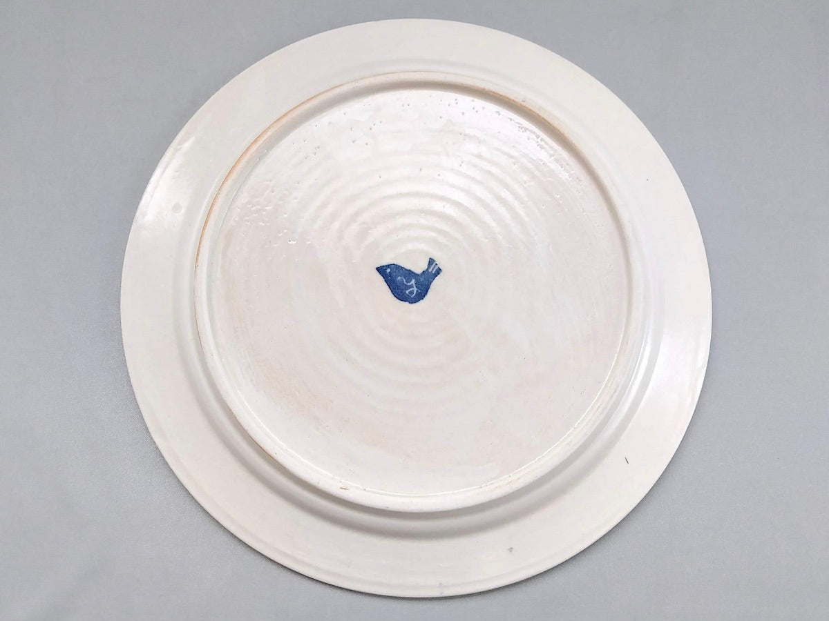 Washi-dyed lotus root 8-inch rim plate [Ami Kobo]