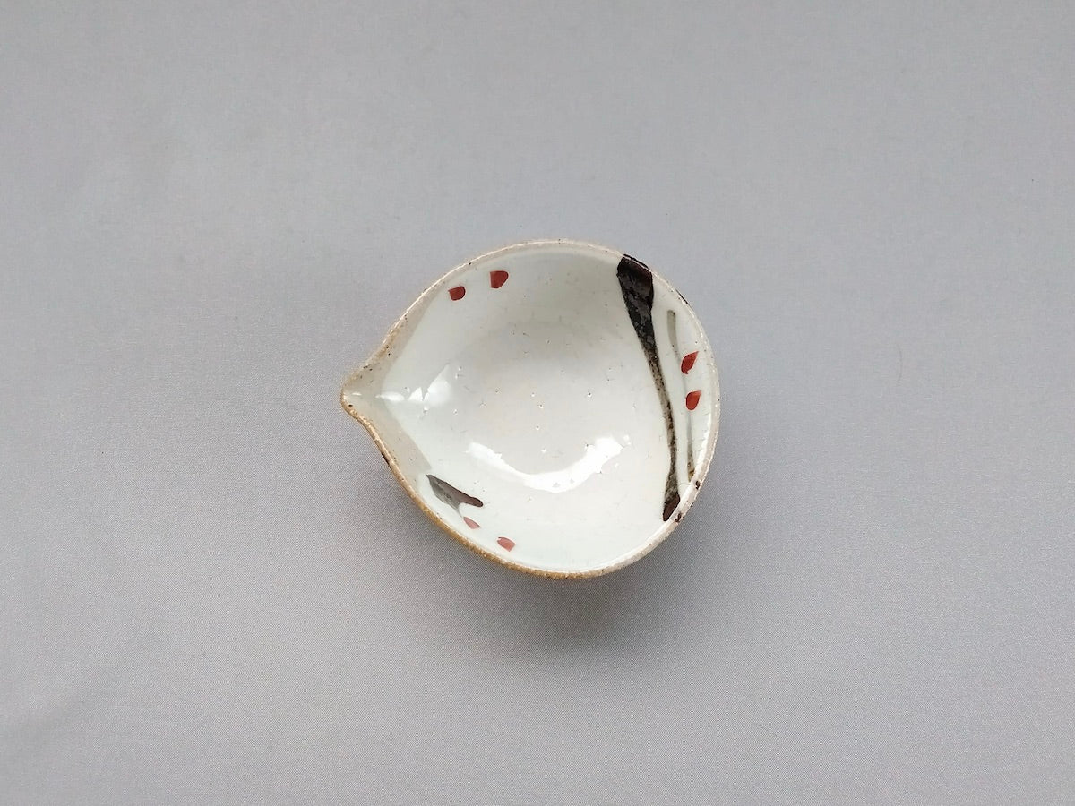 Iron red picture one-mouth bean bowl [Minami kiln]