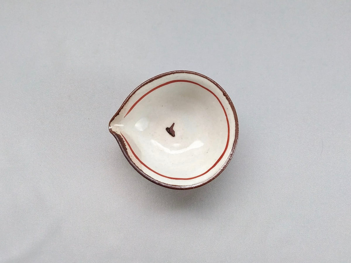 Iron red grass crest single-mouth bean bowl [Minami kiln]