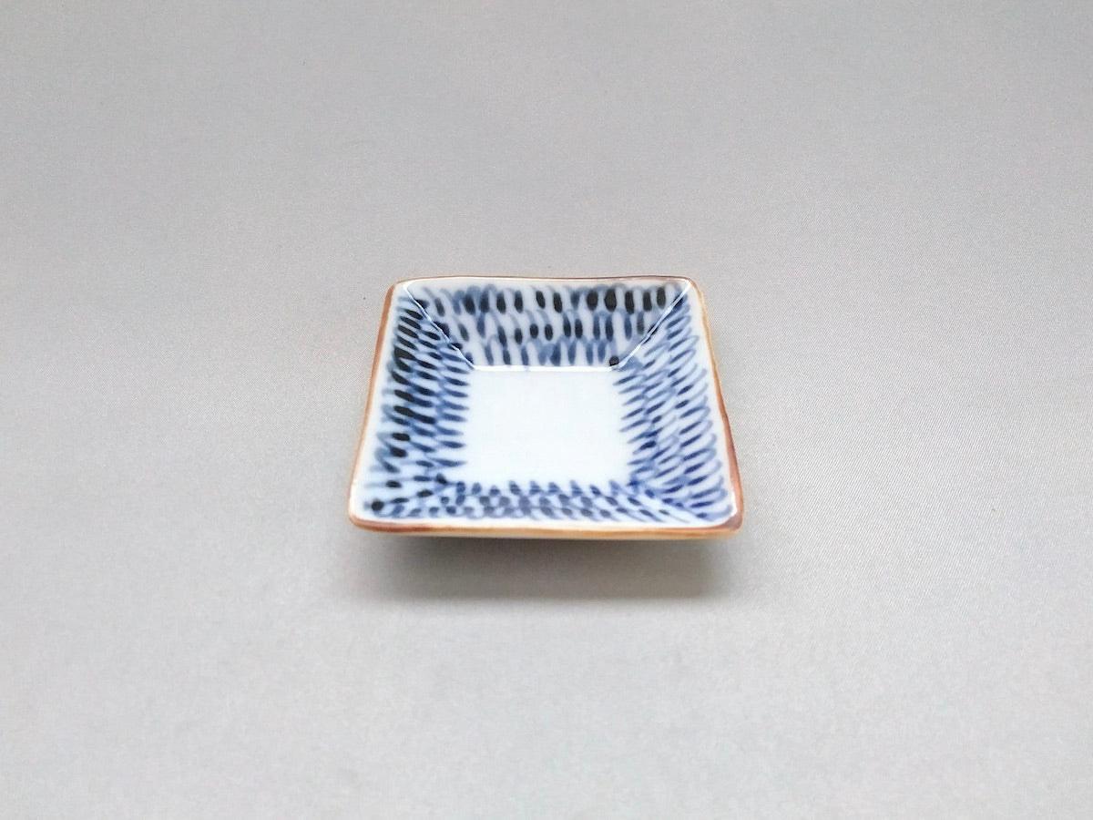 Dyed mijin arabesque square bean plate [Kusenigama]
