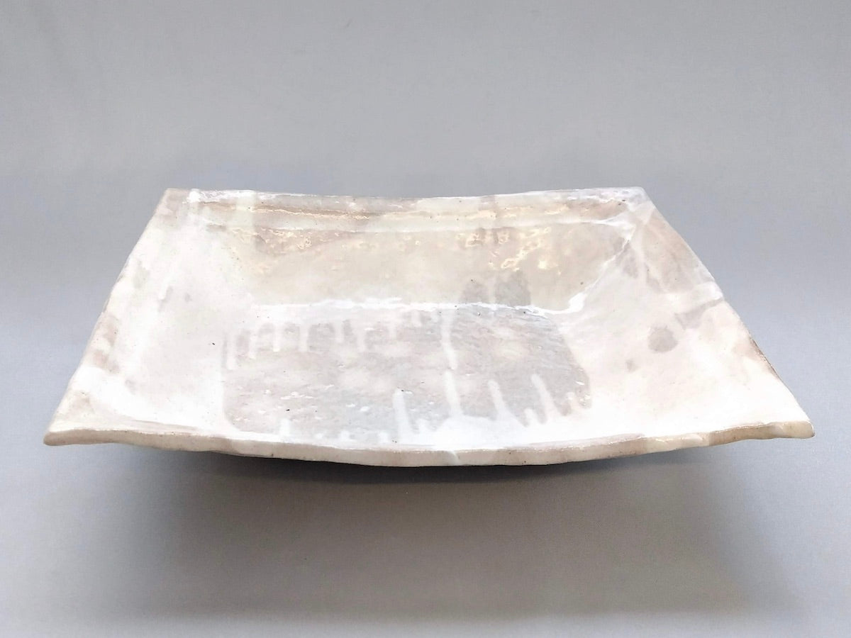 Large powdered long square bowl [Daiko Oguri]