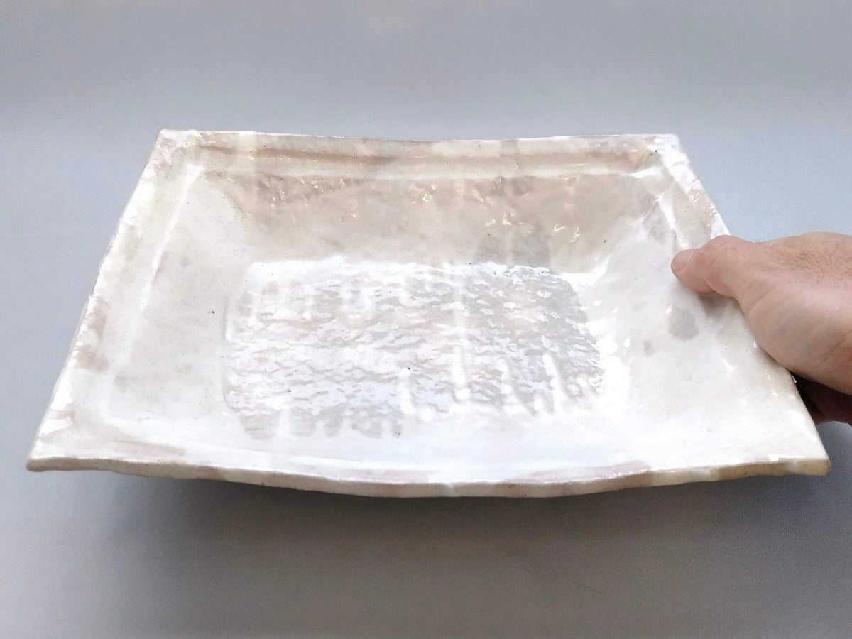 Large powdered long square bowl [Daiko Oguri]