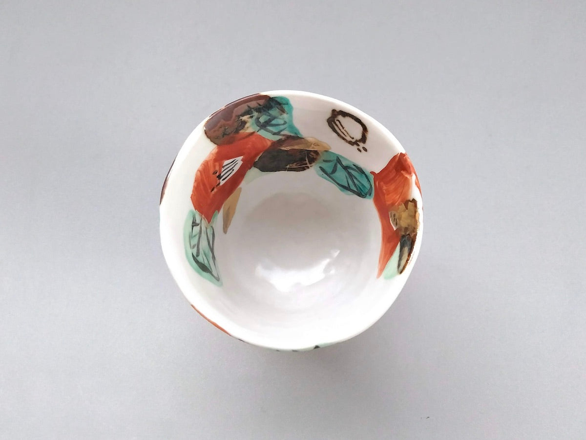 Colored camellia long teacup [Wada Hitori]