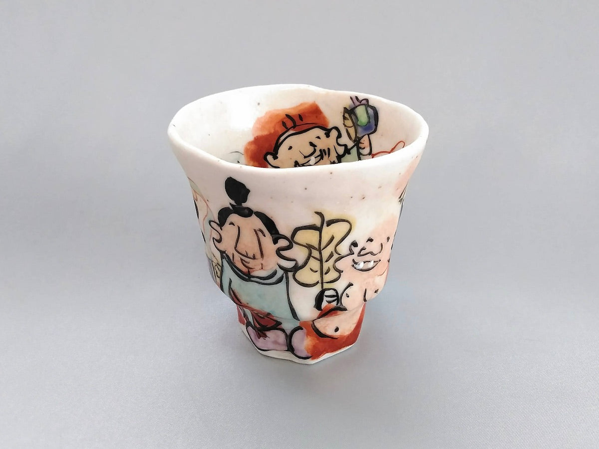 Colored Seven Lucky Gods Long Tea Cup [Wada Hitori]