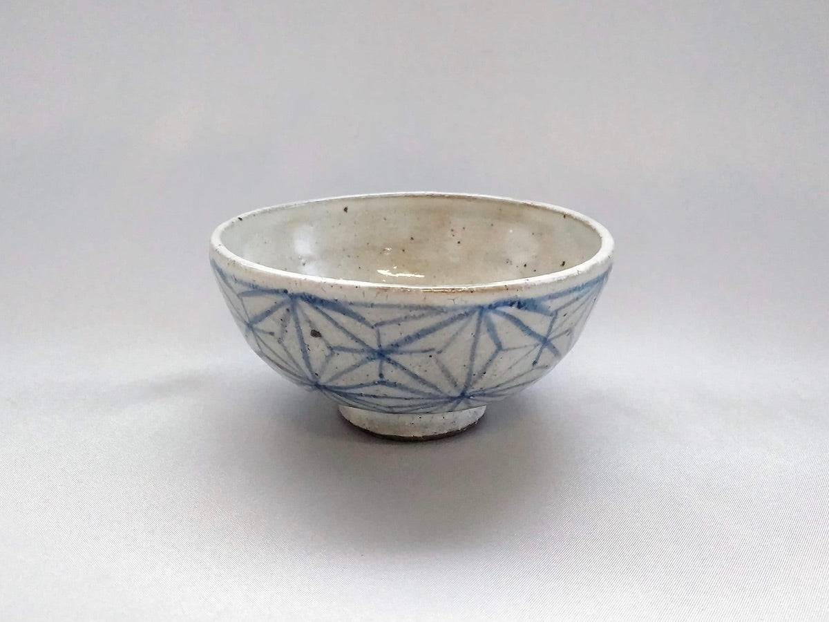 Powdered hemp leaf round rice bowl blue [Shigehisa Miura]