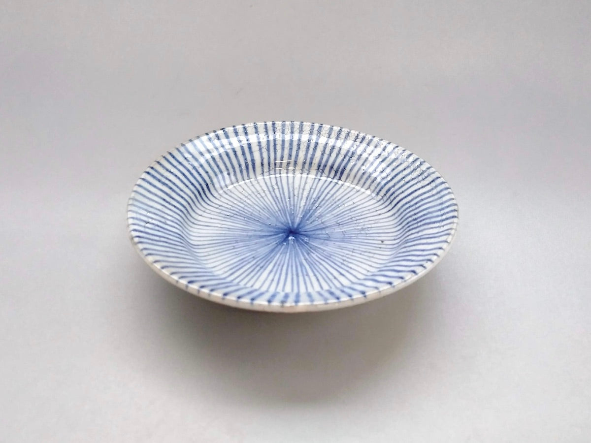 Konohiki Tokusa 5-inch rim plate blue [Shigehisa Miura]