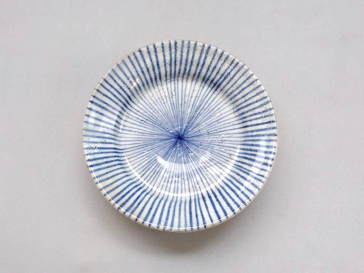 Konohiki Tokusa 5-inch rim plate blue [Shigehisa Miura]