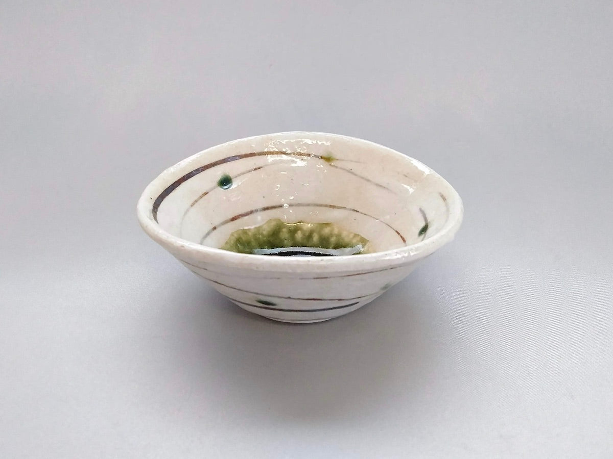 Oribe Komasuji Deflection Small Bowl [Nakagaki Renji]