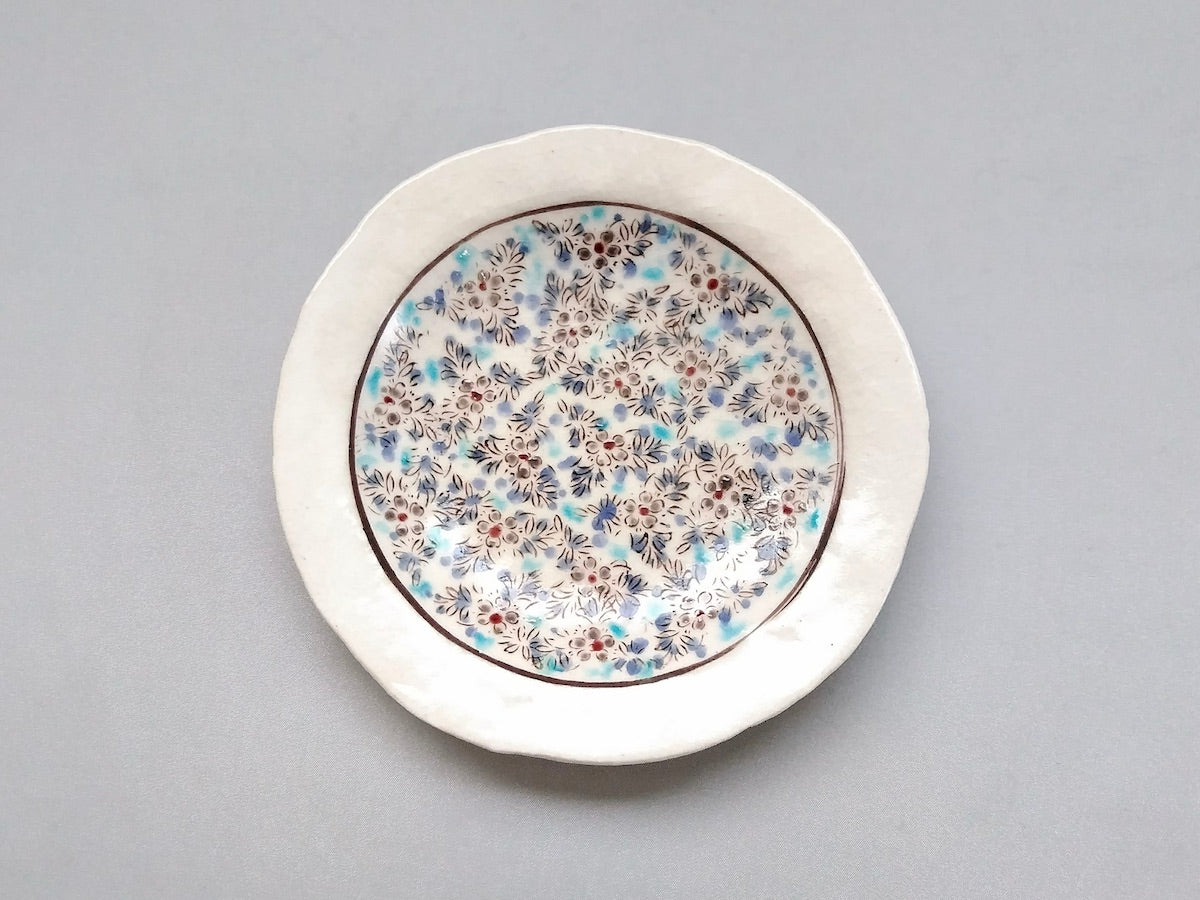 Colored calico 5-inch plate [Masaaki Hibino]