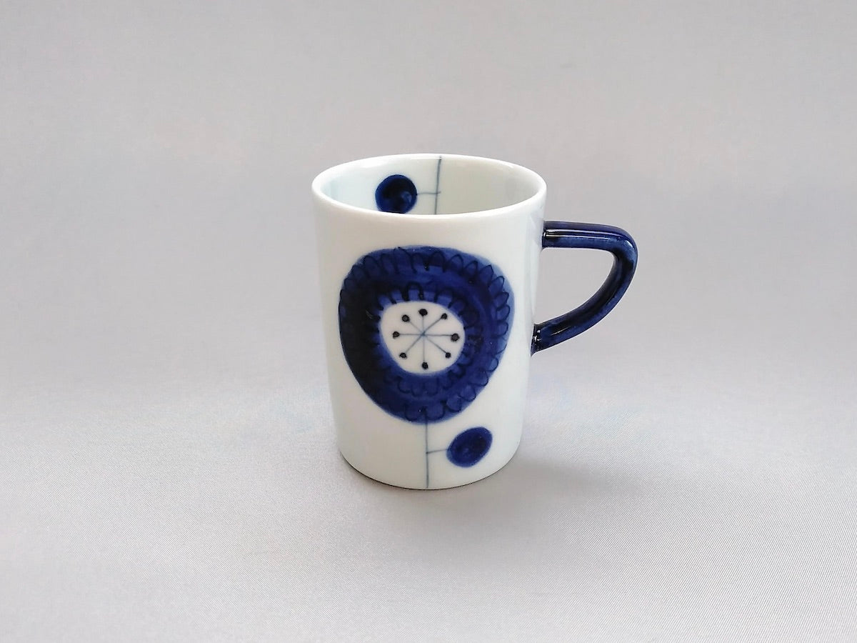 Ring flower drum mug S blue [Ippogama]