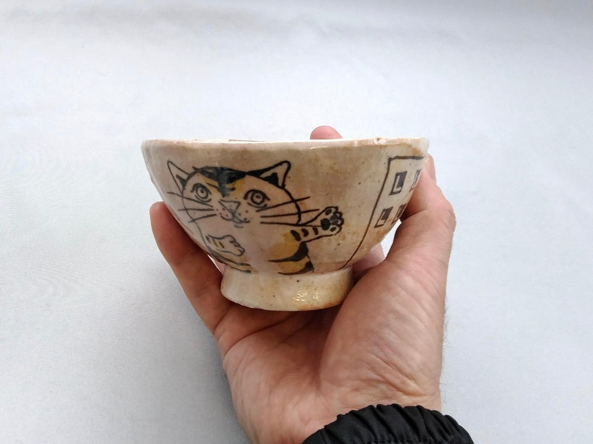 Oribe Children's Rice Bowl Street Tabby Cat [Daishi Sato]