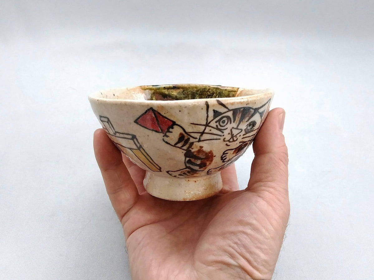 Oribe children's rice bowl building blocks and cat [Daishi Sato]