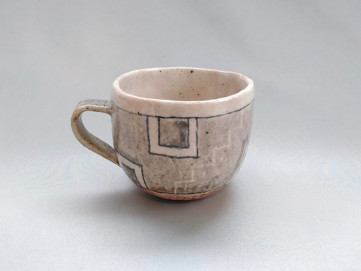 Nezumi Shino geometric pattern round mug [Masashi Sato]