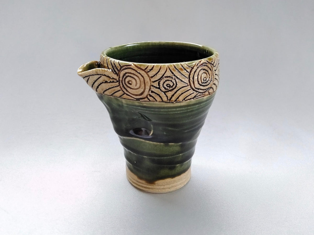 Oribe Kirin patterned pottery [Shinji Akane]