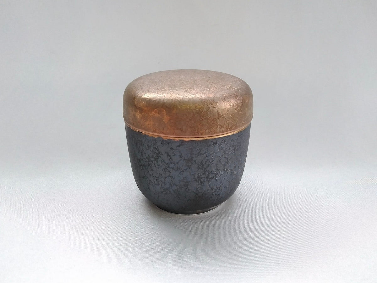 Black crystal copper lacquered Natsume steamed bowl [Toetsu kiln]