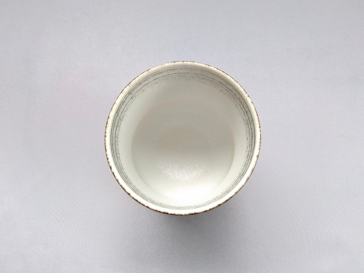 Black interior white matte silver kasuri wide goblet [Toetsu Kiln]