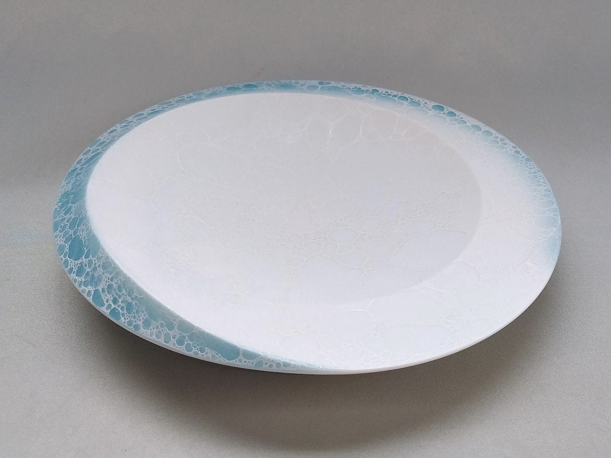 Shell 21cm round plate Awabuchi Blue [Yamahiragama]
