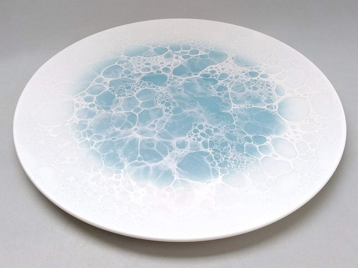 Foam round plate 26cm Blue [Yamahiragama]