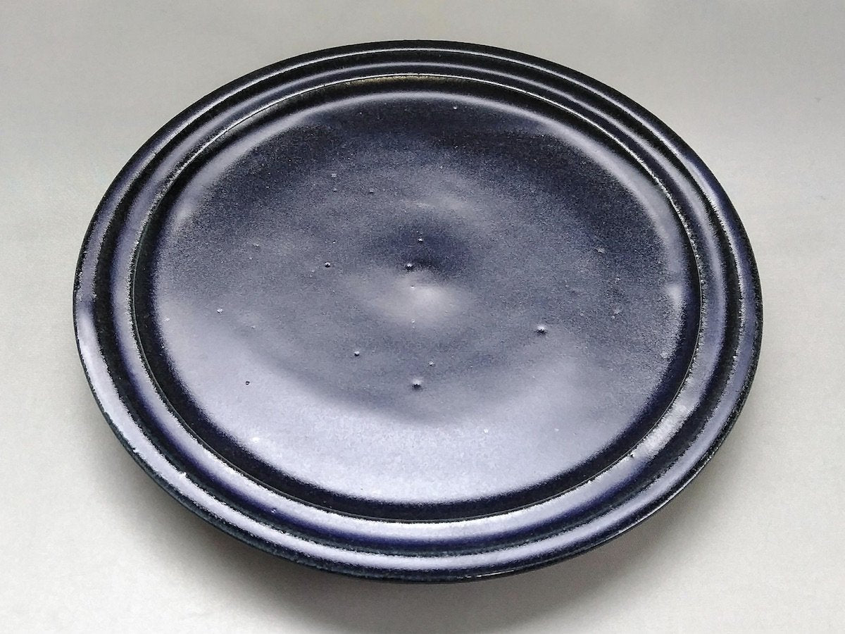 Ruri glaze 23cm plate [Furuya Pottery]
