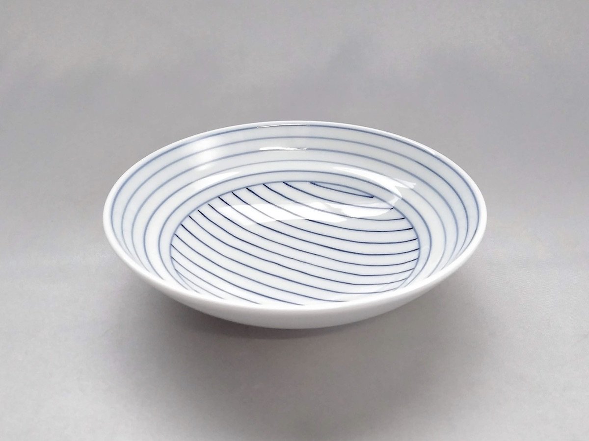 Stepped 5.0 inch pot with lines [Tamori Touen]