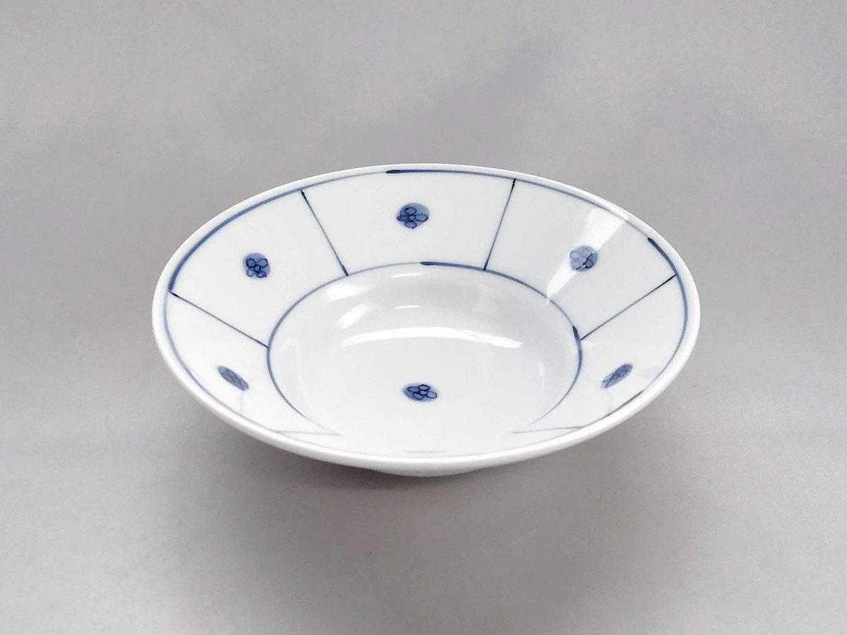 Morning glory bowl with flower dami pattern [Tamori Touen]
