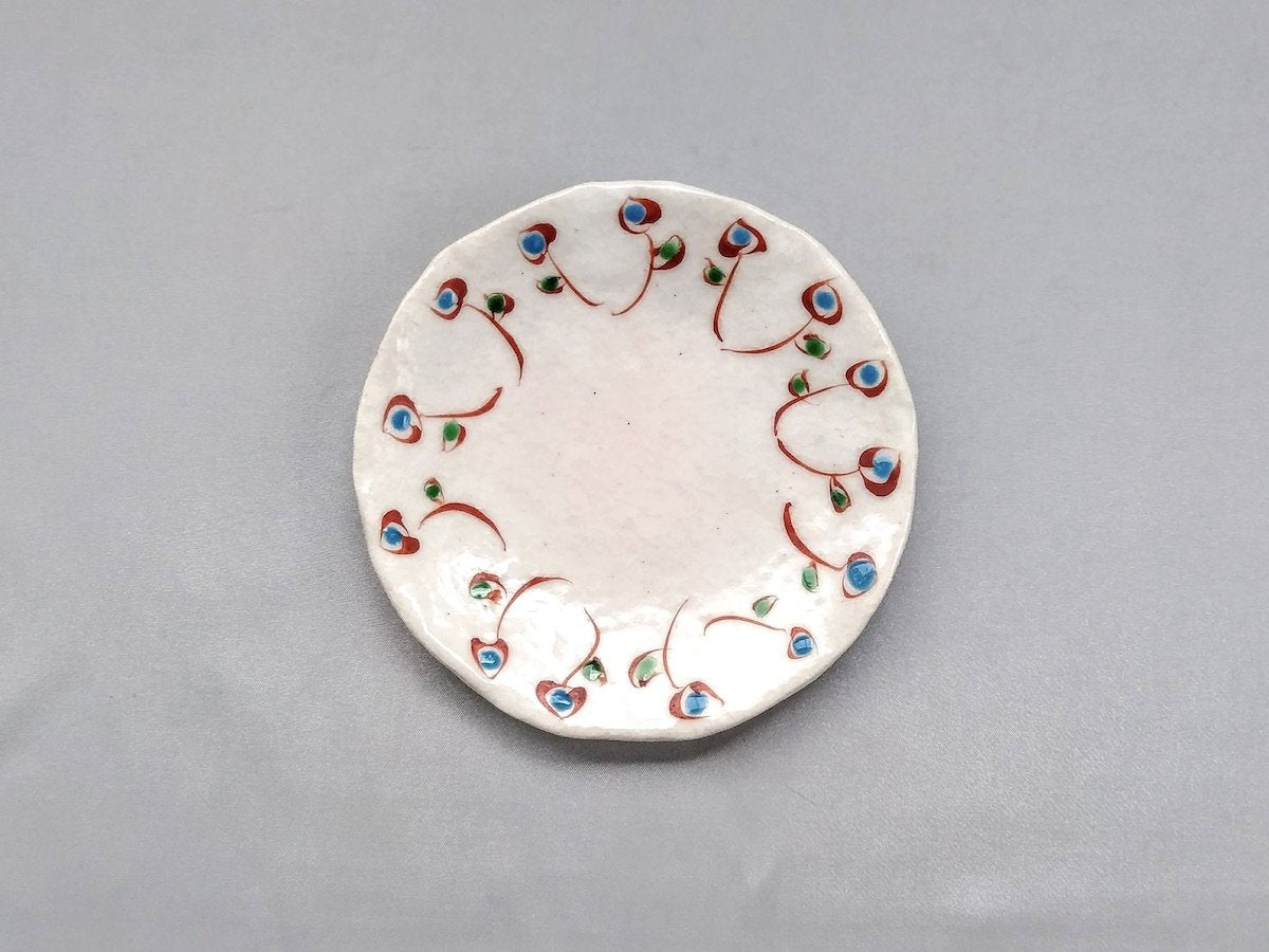 Colored dotted flower small plate Türkiye [Hiroshi Haisawa]