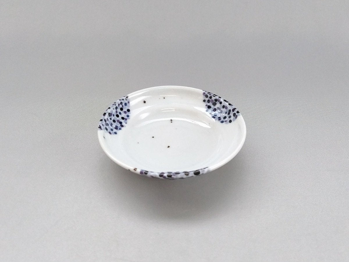 3-inch plate color dot painting blue-purple [Hidemasa Miyake]