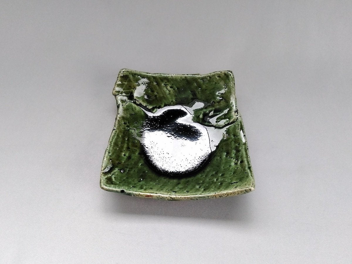 Oribe pasted square small plate [Kazuhito Yamamoto]