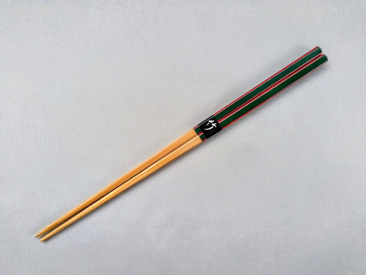 Diamond cut chopsticks green [Ouchi Kogei]
