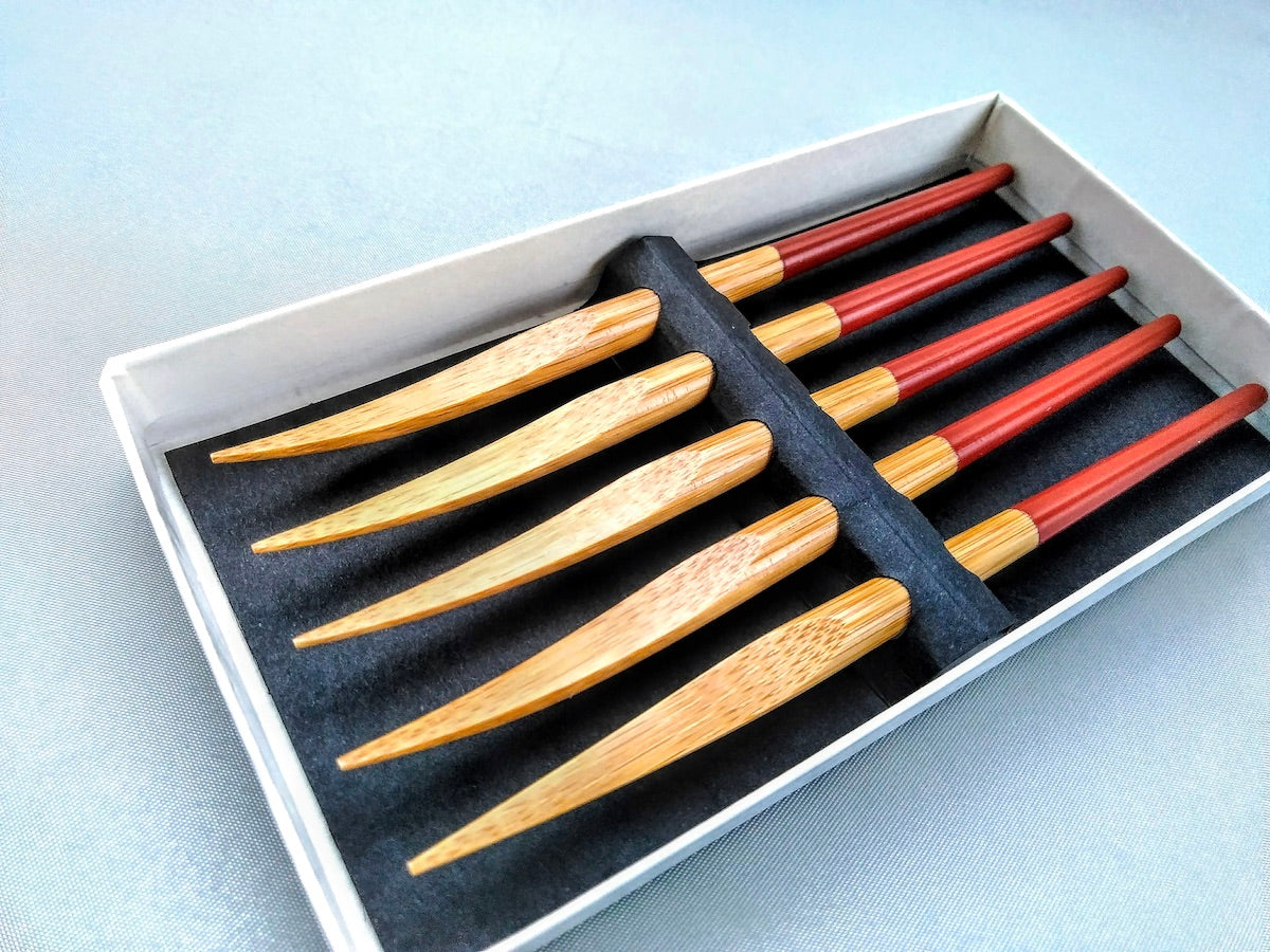 Colored fork set brown [Ouchi Kogei]