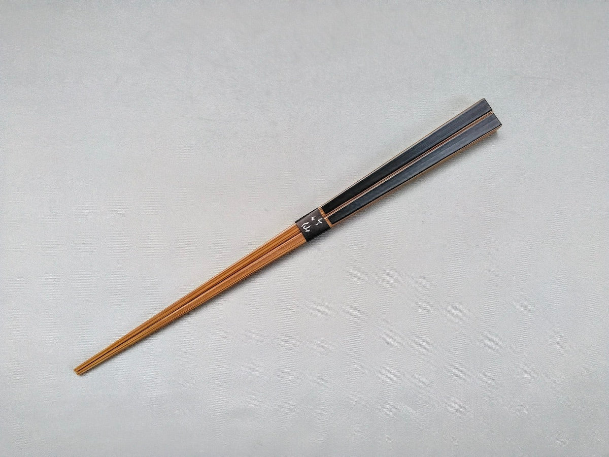 Square chopsticks black [Nakashima]