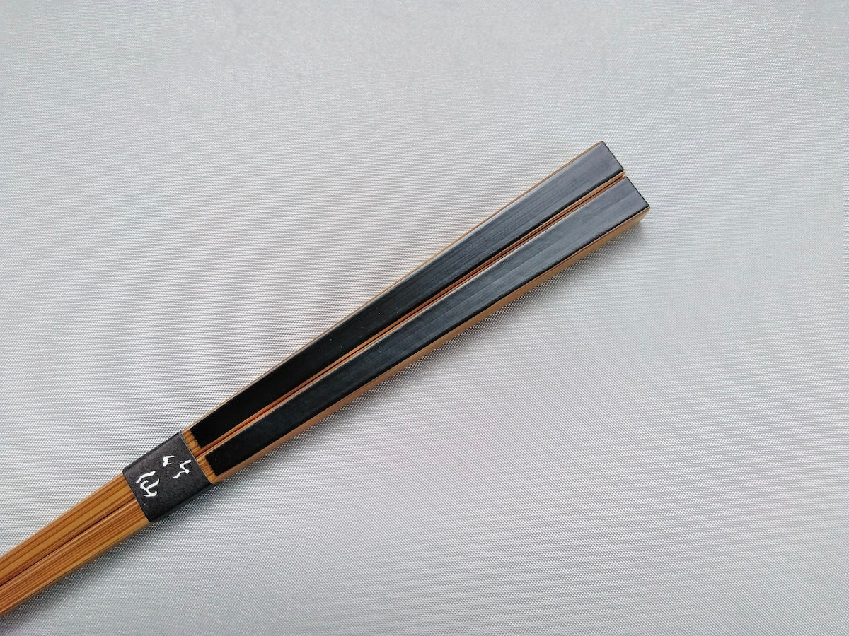 Square chopsticks black [Nakashima]