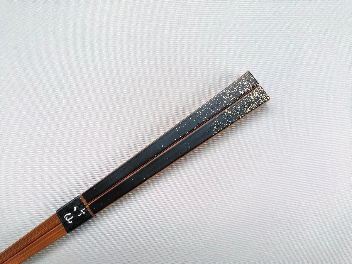 Gold-plated chopsticks black [Nakashima]
