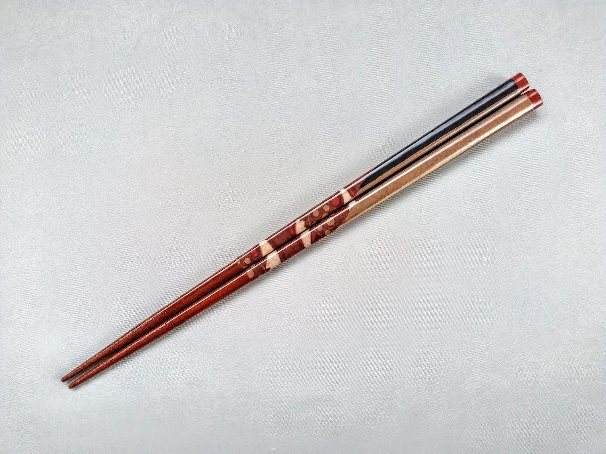 Natural wooden chopsticks striped pattern [Hashikura Matsukan]