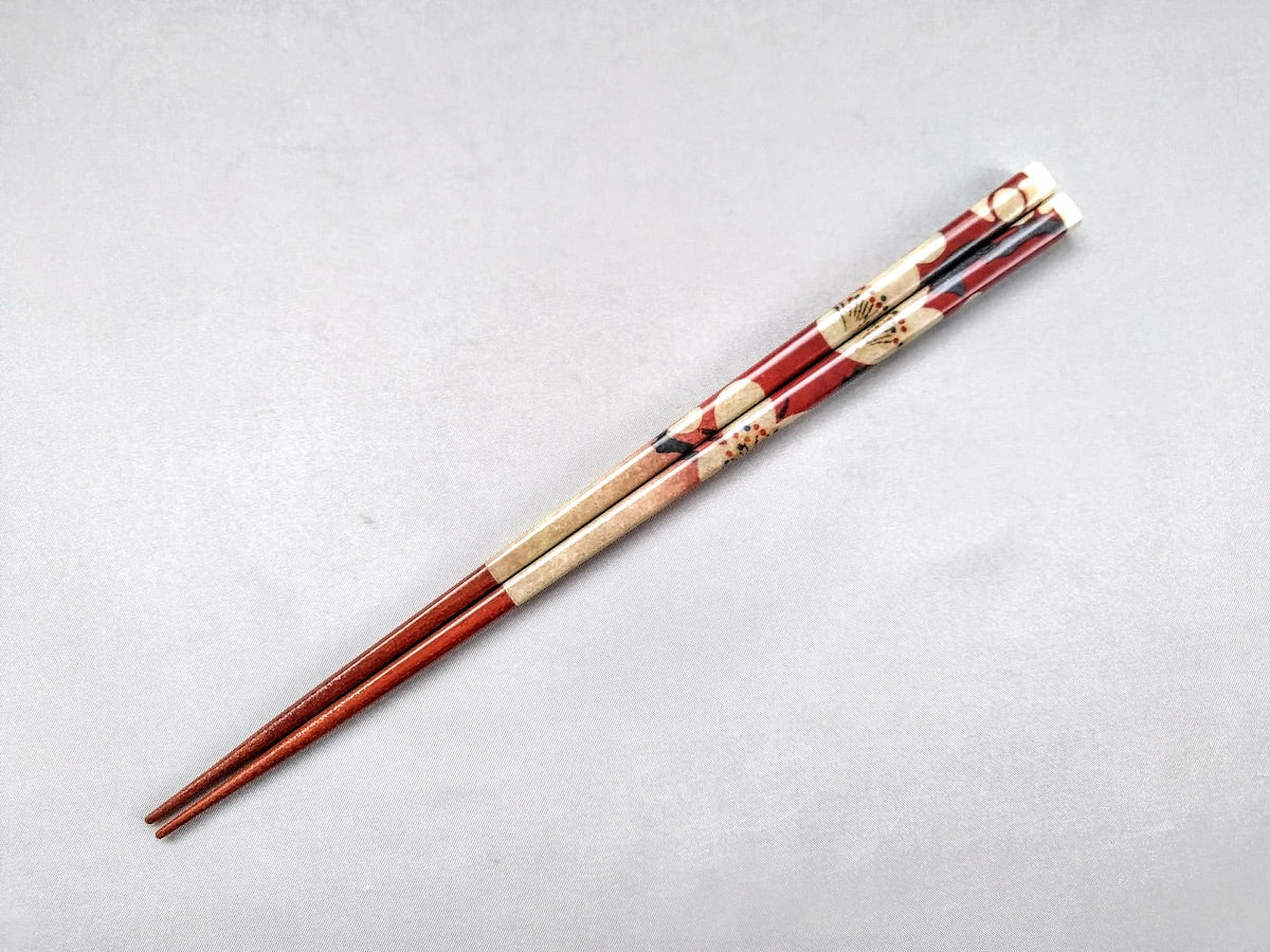 Natural wooden chopsticks plum blossom [Hashikura Matsukan]