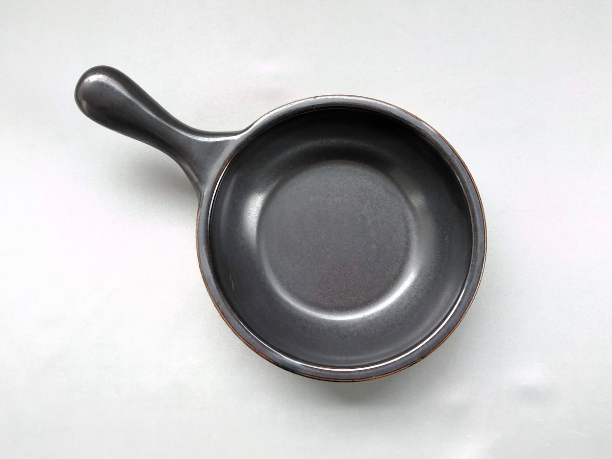 Black glaze 5 inch frying pan [Anraku Kiln]