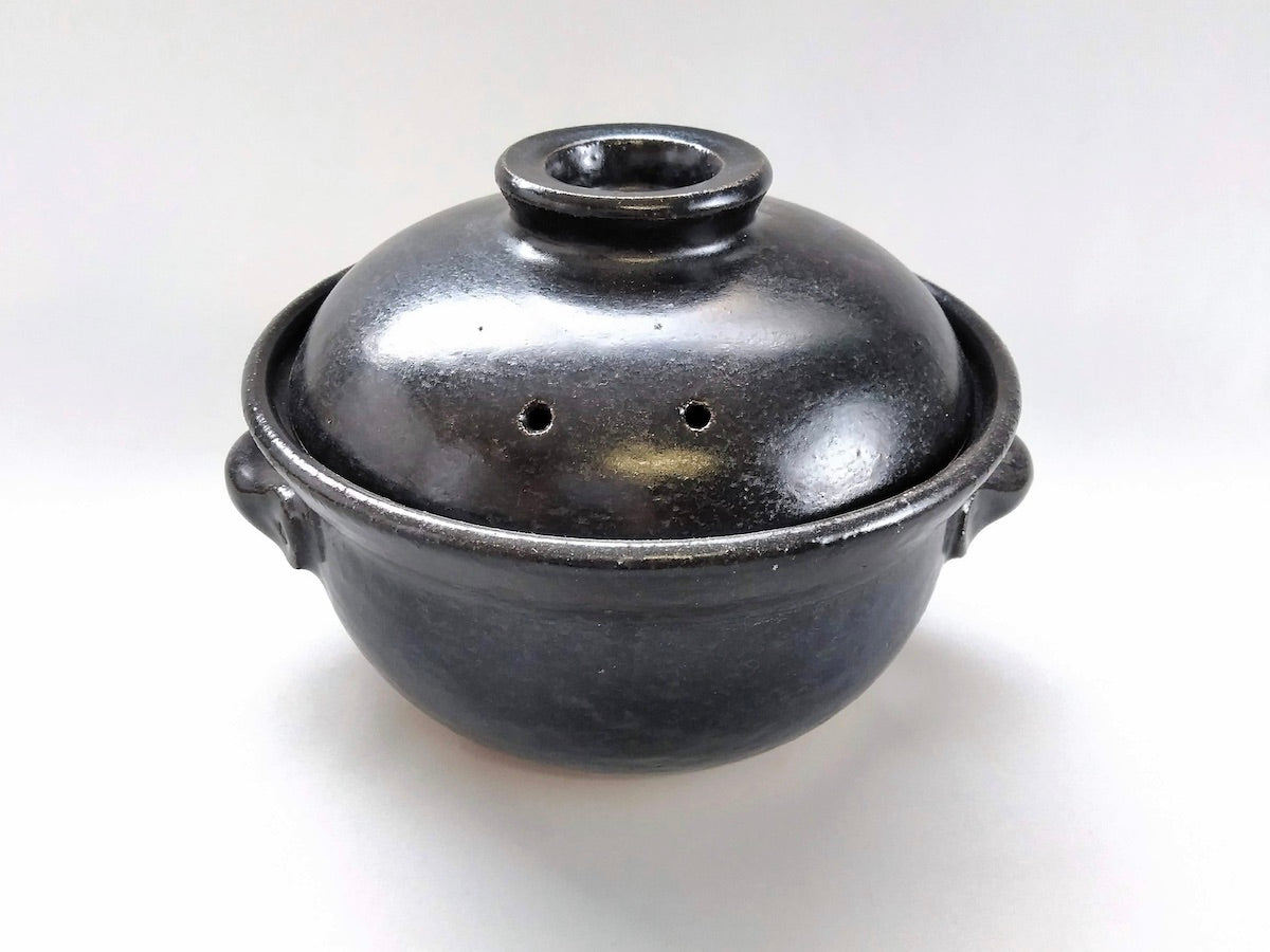 Black glaze 2-pot pot [Anraku kiln]