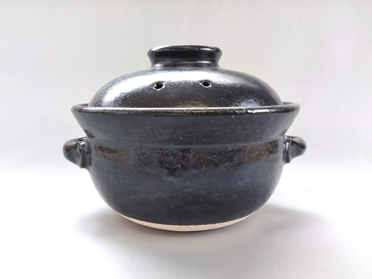 Black glaze 2-pot pot [Anraku kiln]