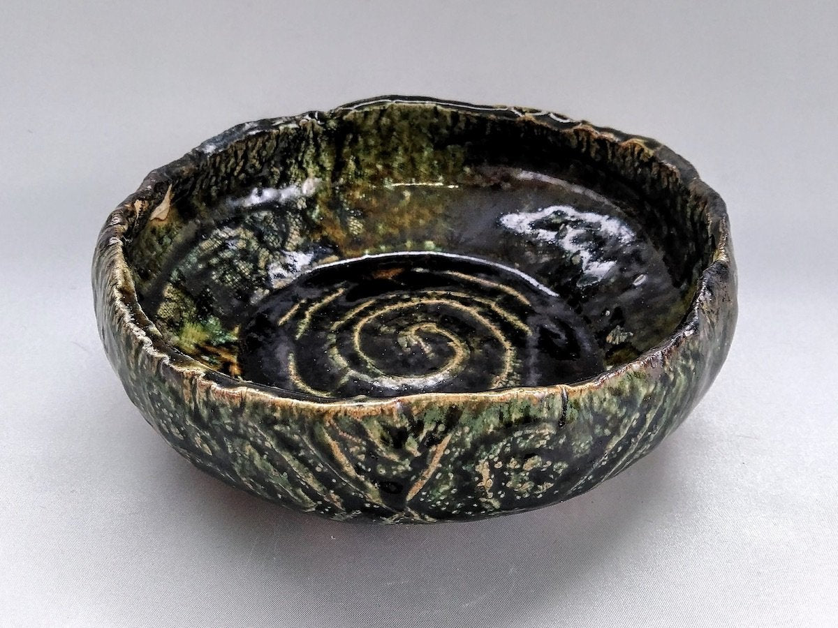 Oribe Geometric Swirl Round Bowl [Kazuji Sato]