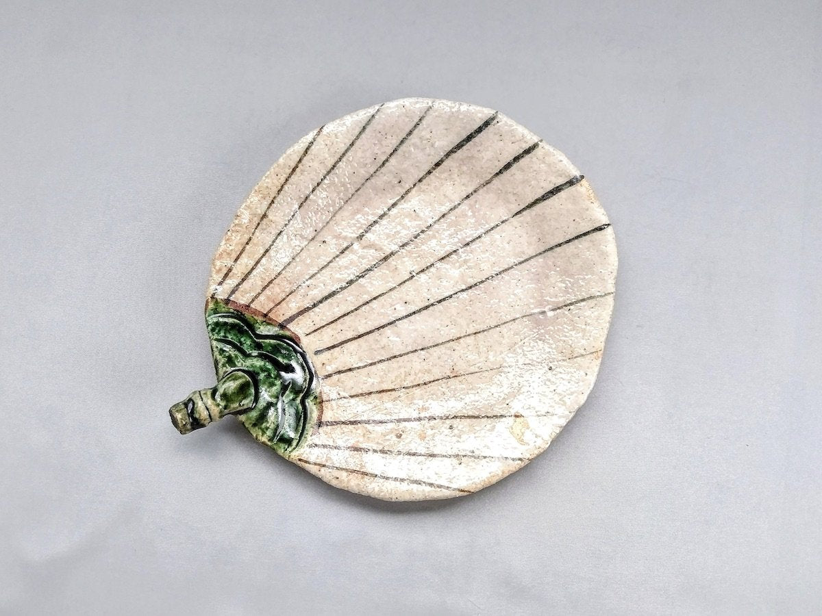 Oribe fan 7-inch plate [Kazuji Sato]