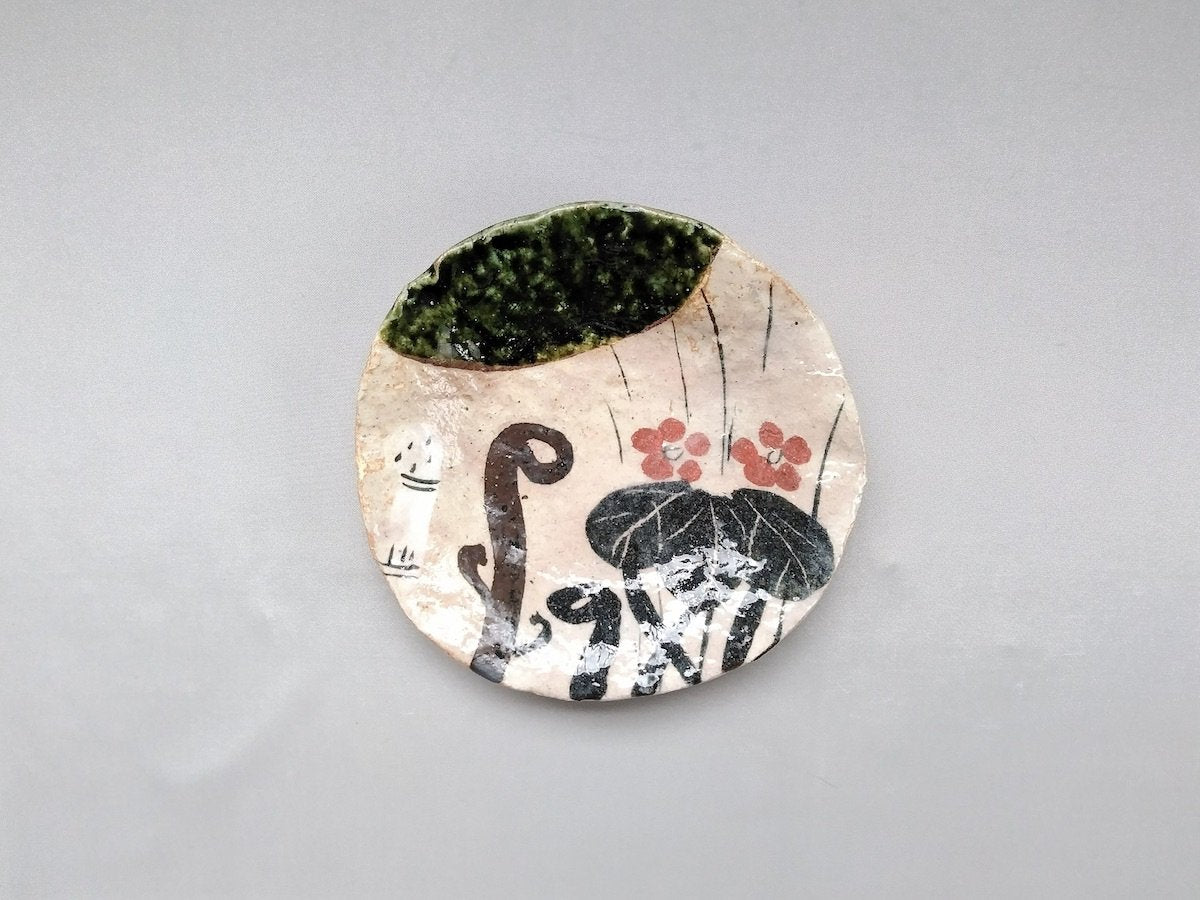 Oribe Kenzan 5-inch plate [Kazuji Sato]