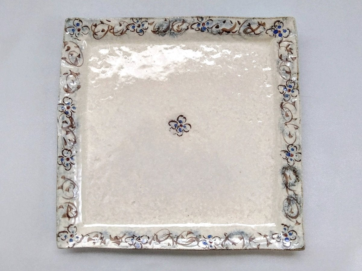 Annan Aoe Arabesque 7-inch square plate [Masaaki Hibino]