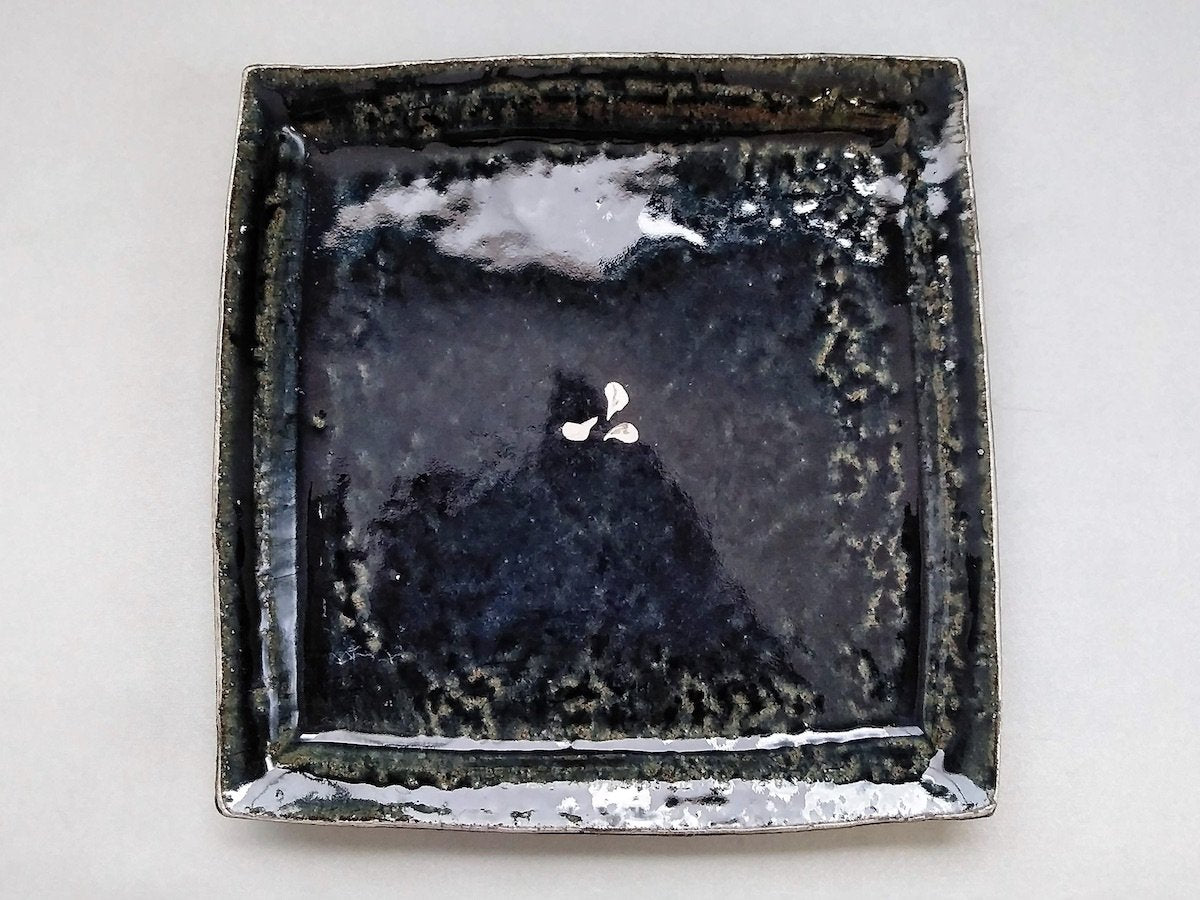 Ruri silver 7-inch square plate [Masaaki Hibino]